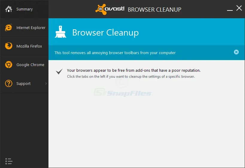 Avast Browser Cleanup Tool Screenshot 1