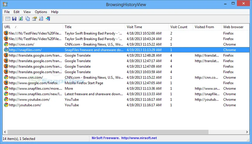 BrowsingHistoryView Screenshot 1