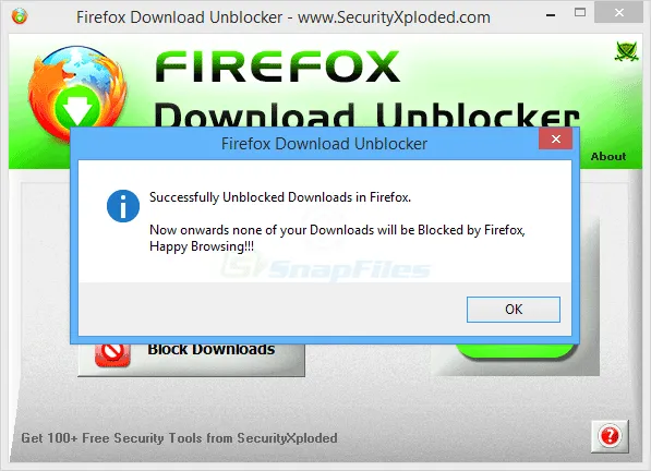 Firefox Download Unblocker Screenshot 2