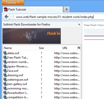 Flash Downloader for Firefox Screenshot 1