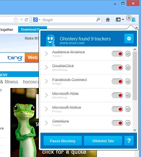 Ghostery for Firefox Screenshot 1