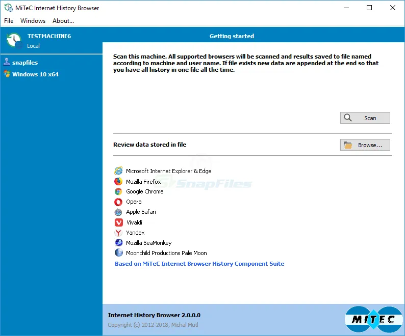 MiTeC Internet History Browser Screenshot 1