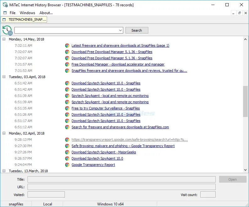 MiTeC Internet History Browser Screenshot 2