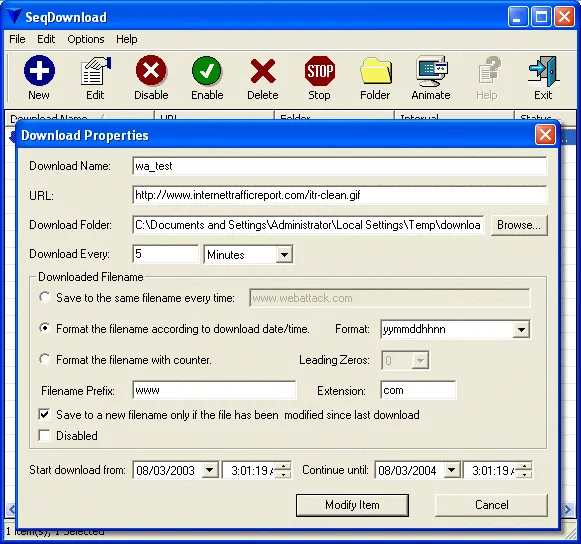 SeqDownload Screenshot 1