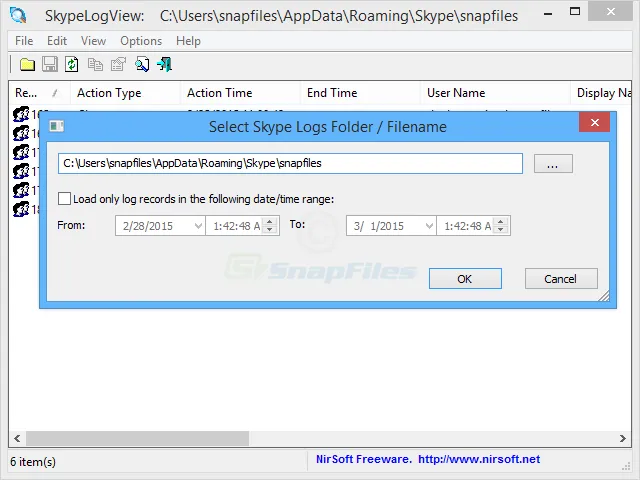 SkypeLogView Screenshot 2