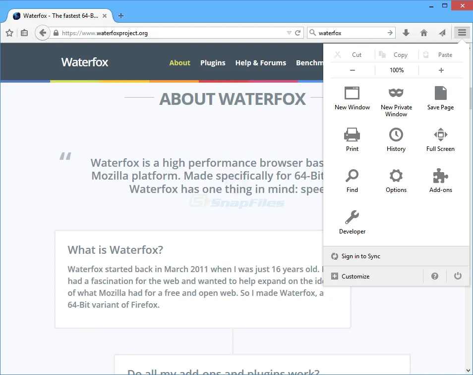 Waterfox Screenshot 2