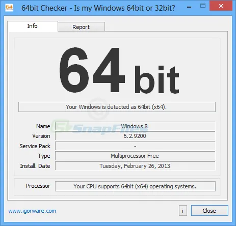 64bit Checker Screenshot 1