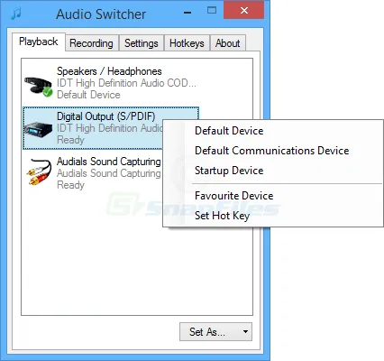 Audio Switcher Screenshot 1