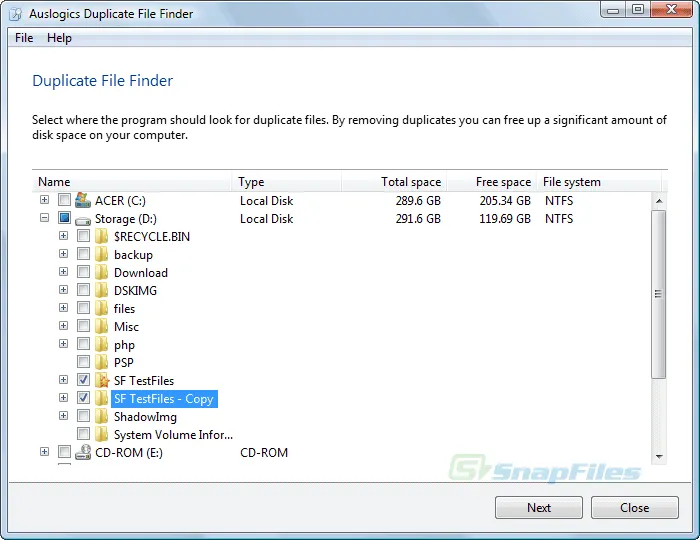 Auslogics Duplicate File Finder Screenshot 1