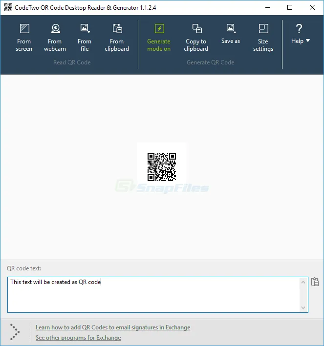 CodeTwo QR Code Desktop Reader and Generator Screenshot 2