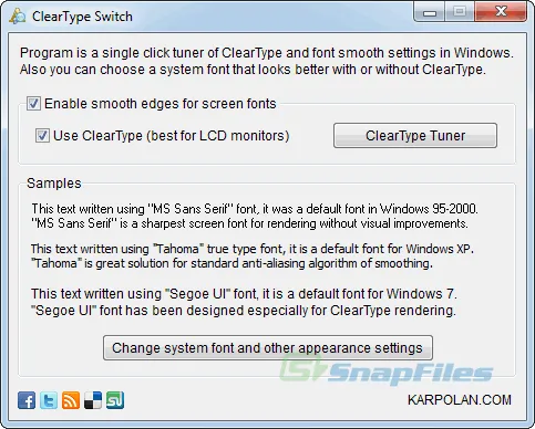 ClearType Switch Screenshot 1