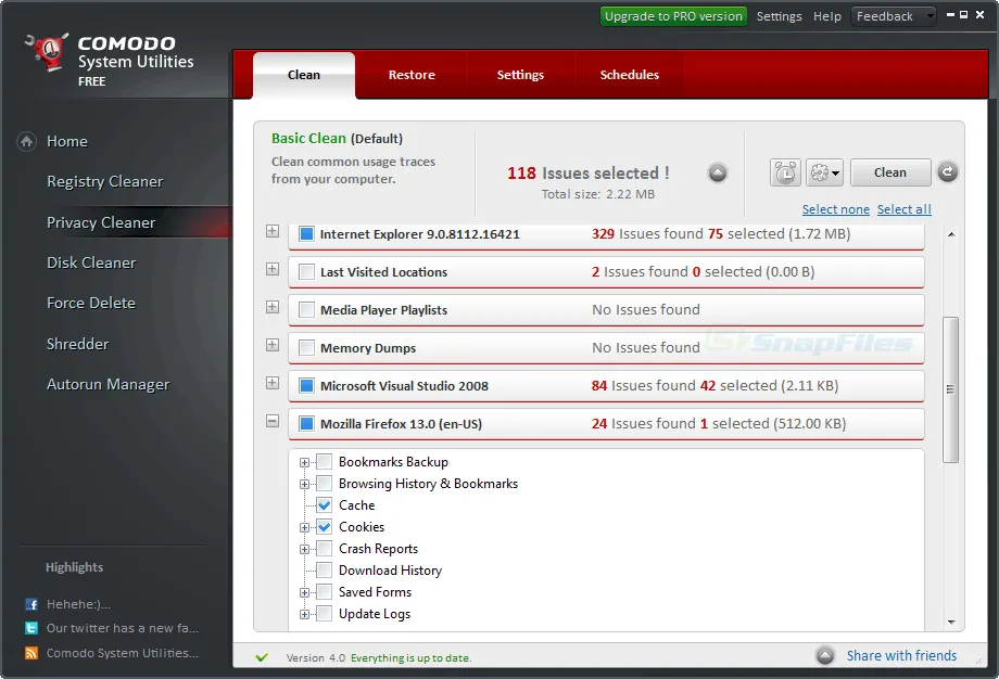 Comodo System Utilities Screenshot 2