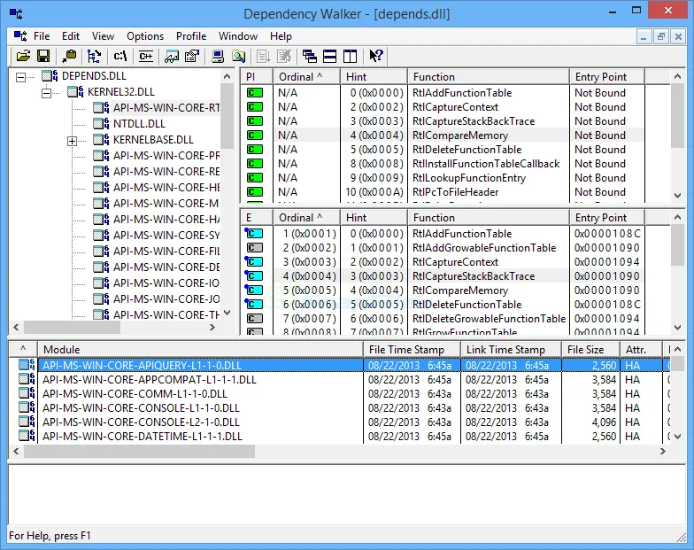 Dependency Walker Screenshot 1