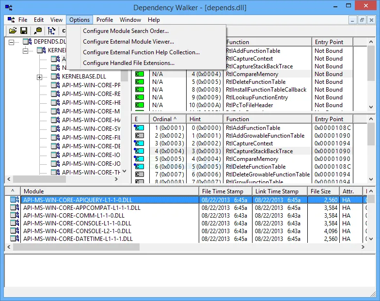 Dependency Walker Screenshot 2