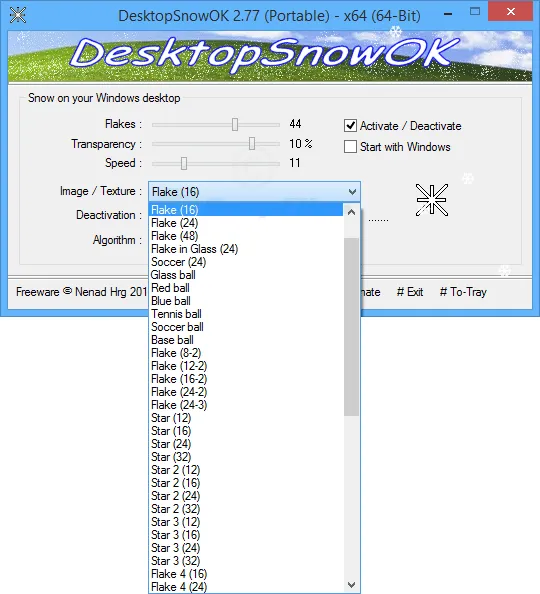 DesktopSnowOK Screenshot 2