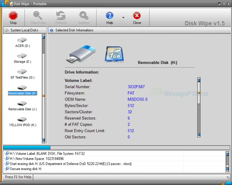 Disk Wipe Screenshot 1