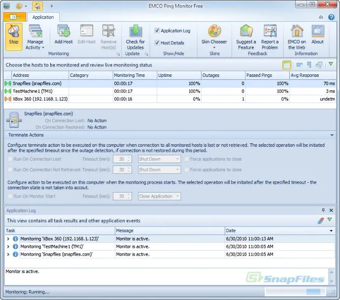 EMCO Ping Monitor (Free Version) Screenshot 1