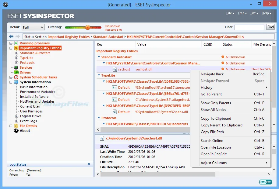 ESET SysInspector Screenshot 2