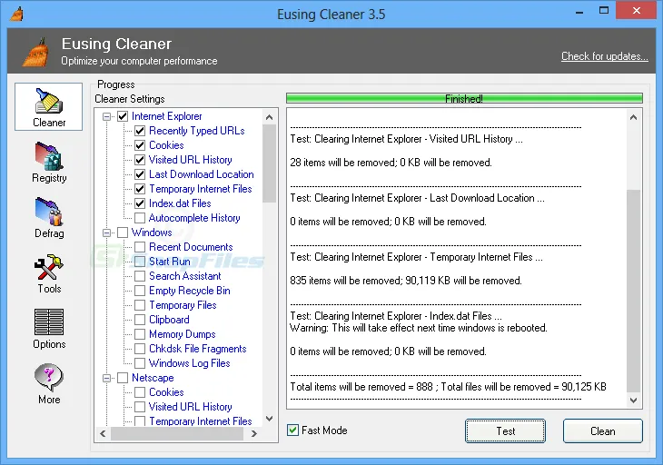 Eusing Cleaner Screenshot 1