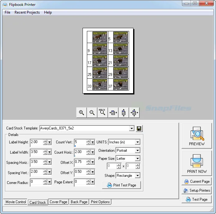 Flipbook Printer Screenshot 2