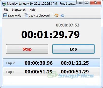 Free Stopwatch Screenshot 1