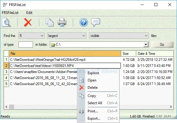 FRSFileList Screenshot 2