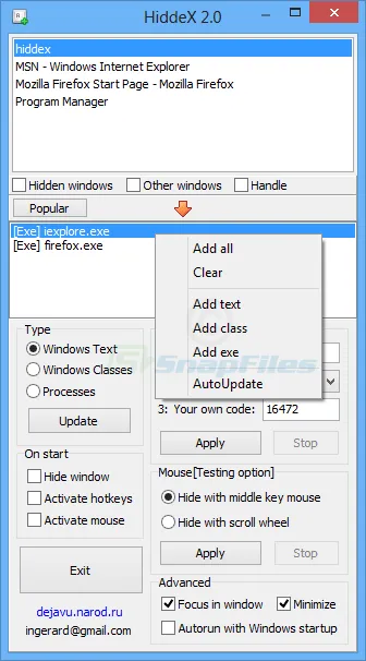 HiddeX Screenshot 2