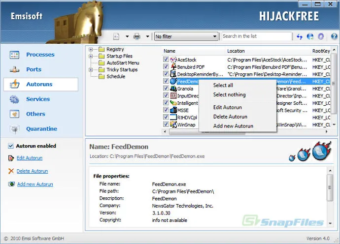 Emsisoft HiJackFree Screenshot 2