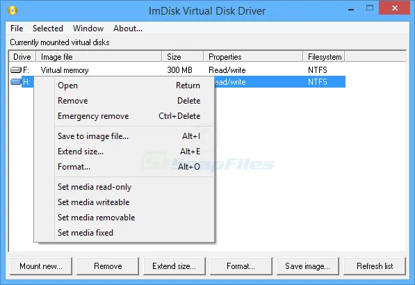 ImDisk Virtual Disk Driver Screenshot 1