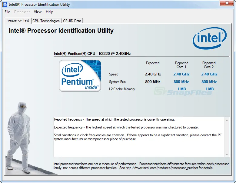 Intel Processor Identification Utility Screenshot 1