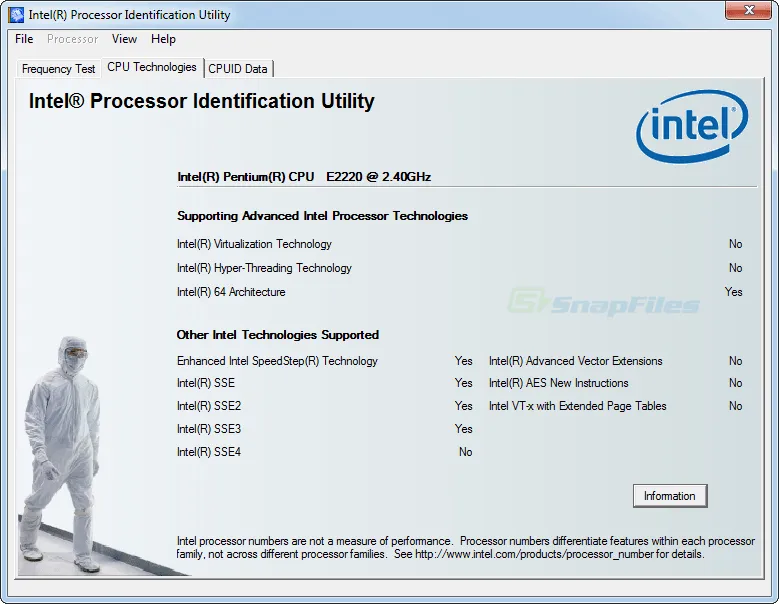 Intel Processor Identification Utility Screenshot 2