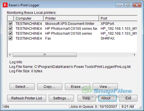 Karens Print Logger Screenshot 1