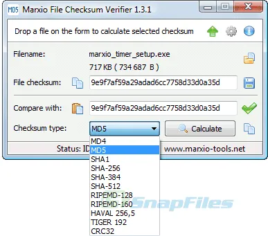 Marxio File Checksum Verifier Screenshot 1