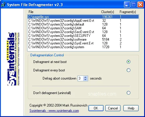 PageDefrag Screenshot 1