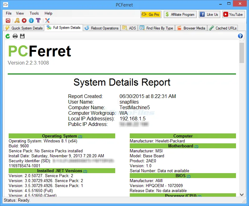 PCFerret Screenshot 1