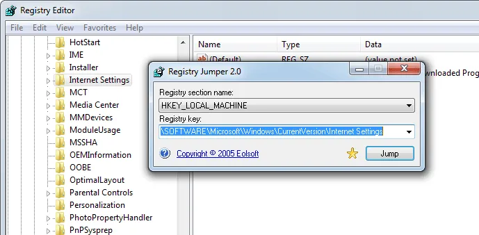 Registry Jumper Screenshot 1