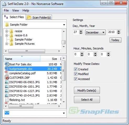 SetFileDate Screenshot 1