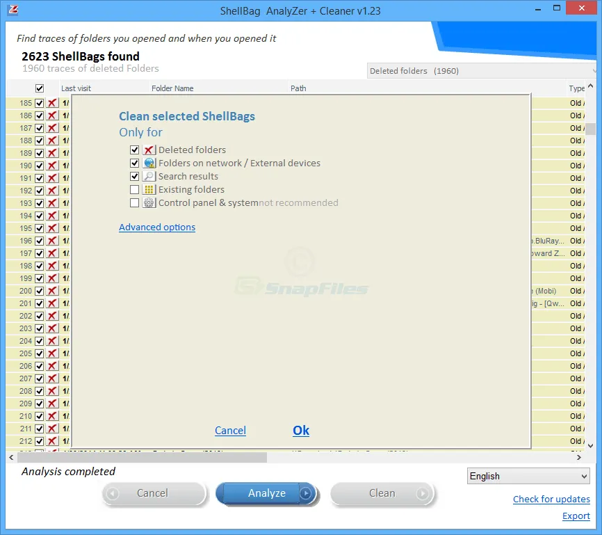 ShellBag Analyzer and Cleaner Screenshot 2