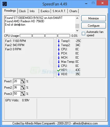 SpeedFan Screenshot 1