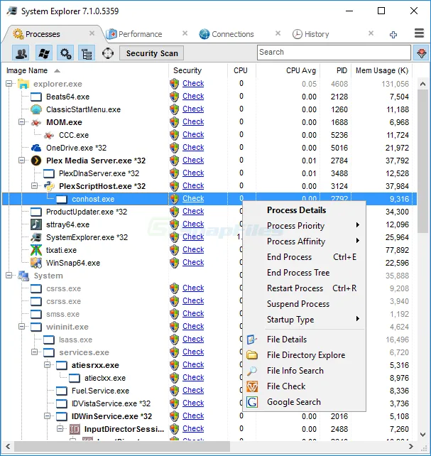 System Explorer Screenshot 1