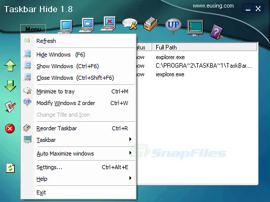 Eusing Taskbar Hide Screenshot 2