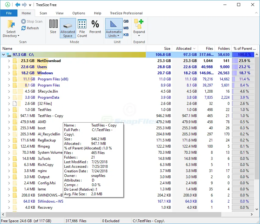 TreeSize Screenshot 1