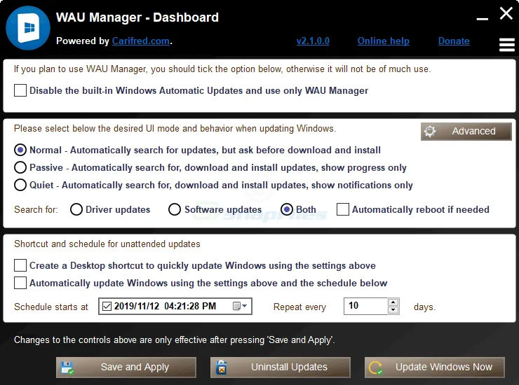 WAU Manager Screenshot 1