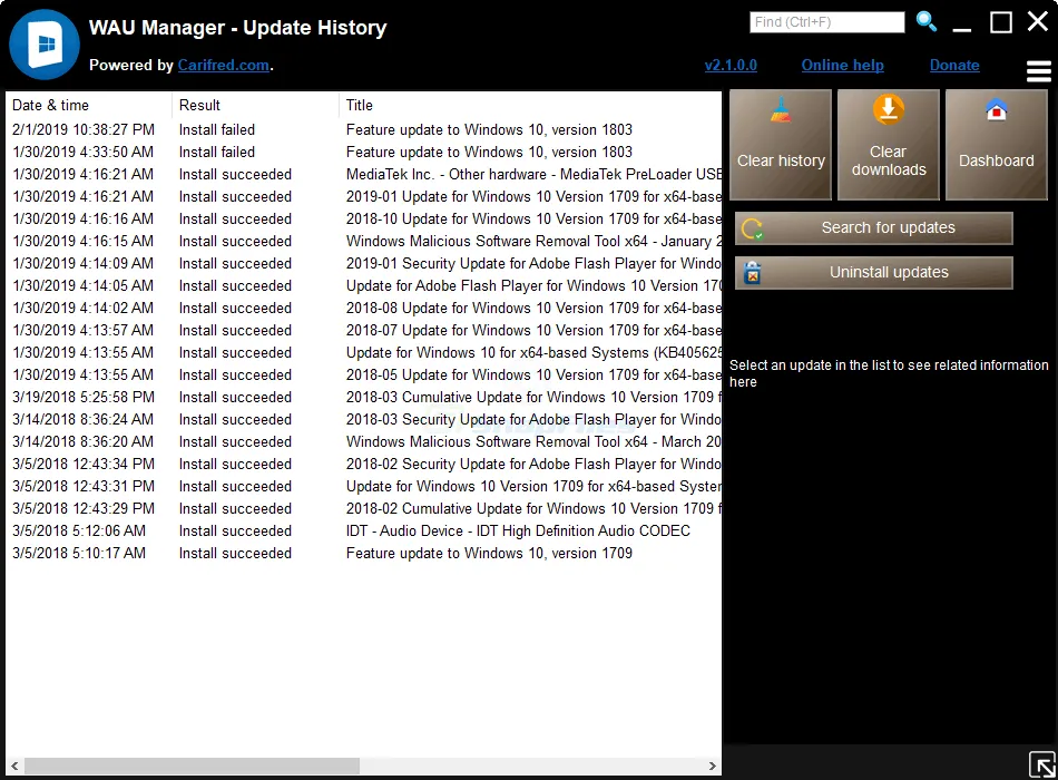 WAU Manager Screenshot 2